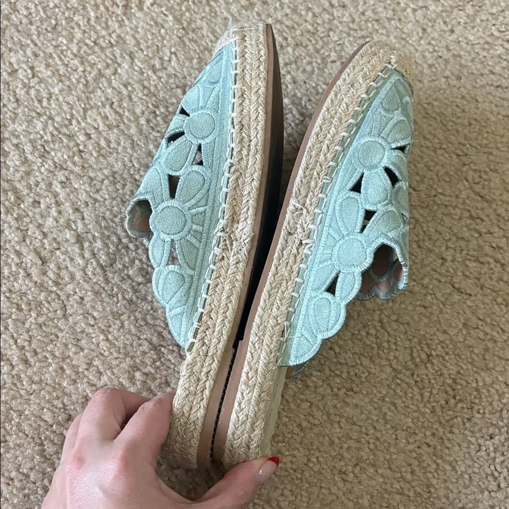 Patrizia Floral Boho Embroidered Slide On Espadrille Mule Sz 40
